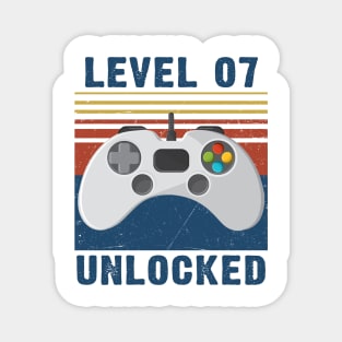 Level 07 unlocked funny gamer 7th birthday Magnet