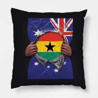 Ghana Flag Australian Flag Ripped - Gift for Ghanaian From Ghana Pillow