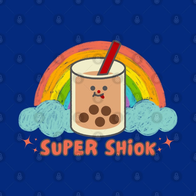 Super Shiok Bubble Tea Cute Colourful Rainbow Funny Singlish by Owl Canvas