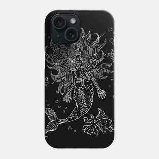 Skeleton Mermaid Goth Punk Tee Phone Case