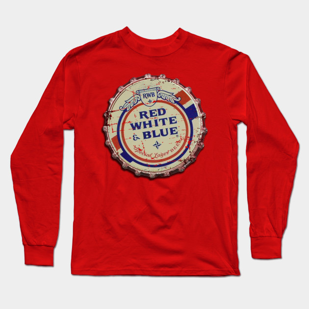 Red White Blue Defunct Beer Brand Long Sleeve T Shirt