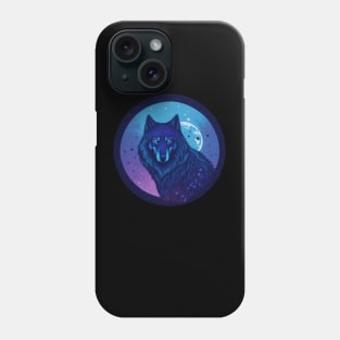 We Are All Made of Stardust - Dark Blue Wolf Design Phone Case