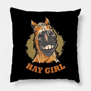 Horse Riding Horse Lover Horse Girl Hay Girl Pillow