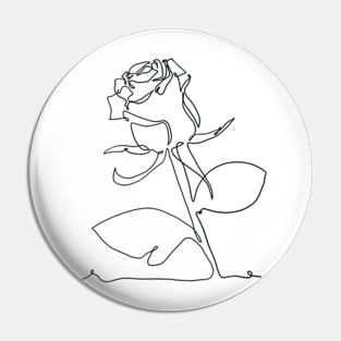 Rose flower plant one line art Pin