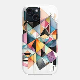 Psychedelic looking abstract illustration geometric shapes Phone Case