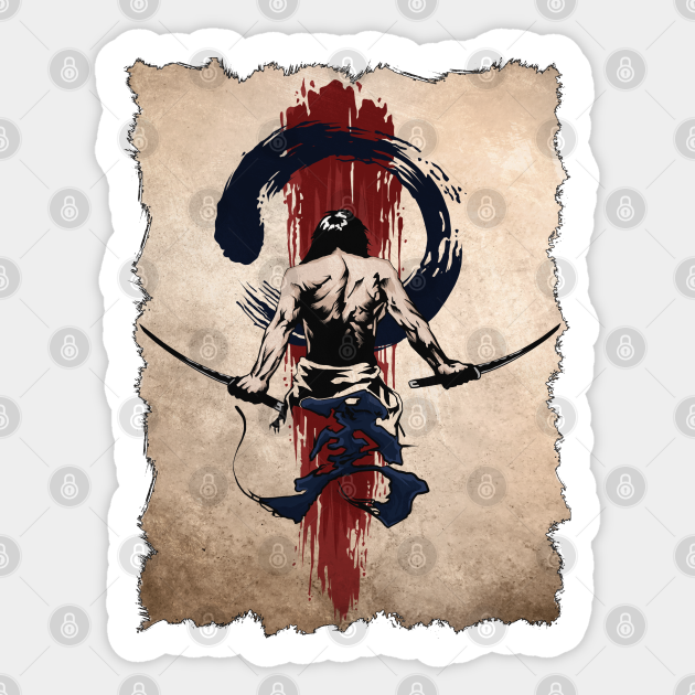 Japanese Samurai Warrior Retro Vintage Japan Bushido Samurai Sticker Teepublic