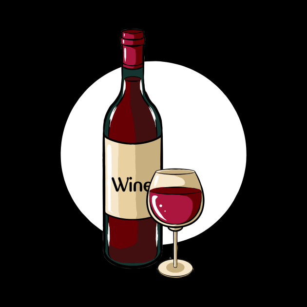 Wine Bottle and Glass by fromherotozero