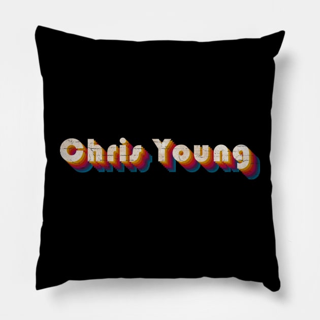 retro vintage Chris Young Pillow by TulenTelan