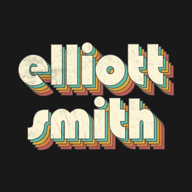 Retro Vintage Rainbow Elliott Letters Distressed Style by Cables Skull Design