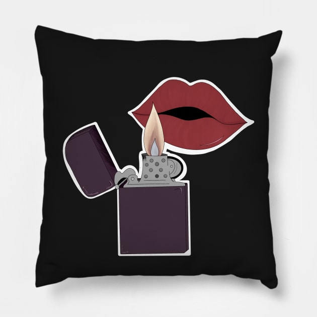 Lighter lips Pillow by kymbohcreates