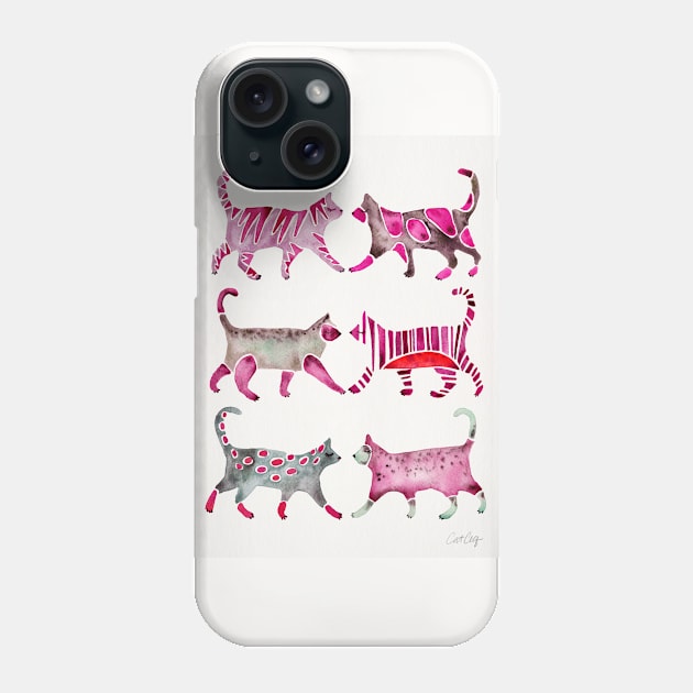 Magenta Cat Collection Phone Case by CatCoq