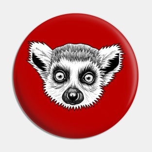 Baby ring-tailed lemur - ink illustration Pin