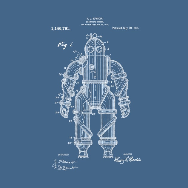 Vintage Scuba Diving Suit 1915 by hokumandhooey