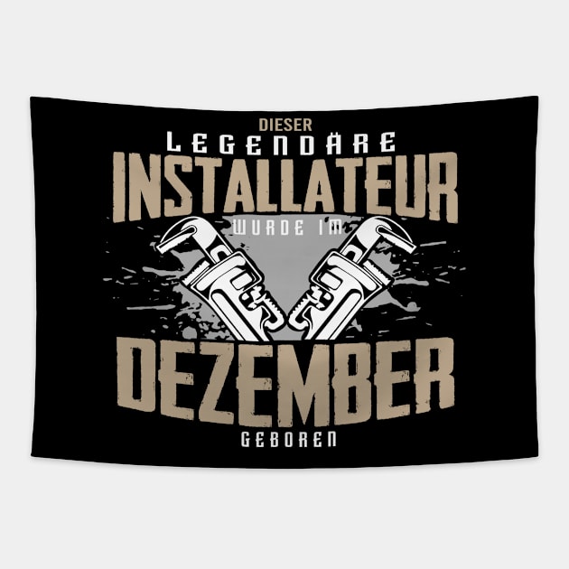 Installateur Geburtstag Dezember Tapestry by HBfunshirts