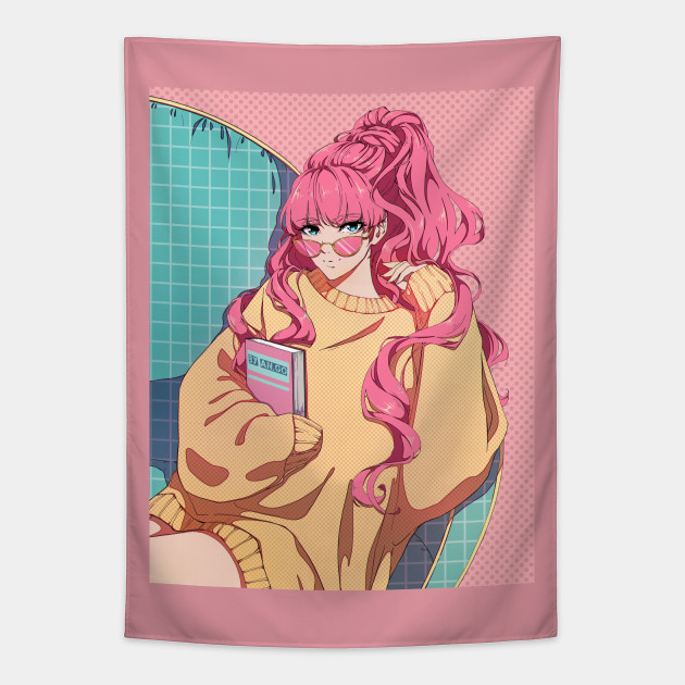 Stylish anime girl with a book - Anime Girls - Tapestry | TeePublic Stylish anime girl with a book - Anime Girls - Tapestry | TeePublic
