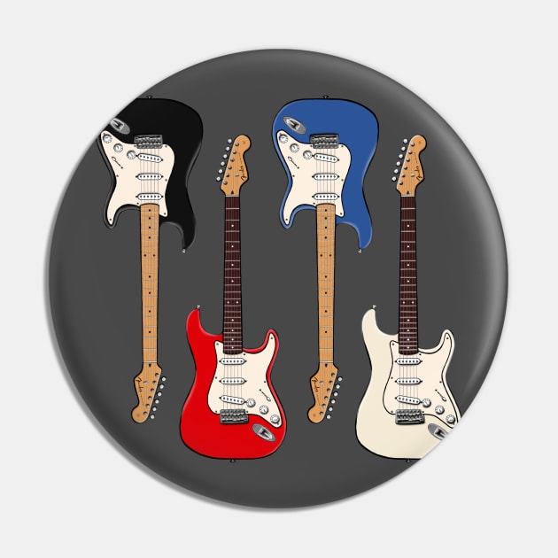 Four Stratocasters Pin by saintchristopher