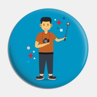 Youtuber, photograph cartoon Pin