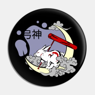 OKAMI Inspired Moon Rabbit Print Pin