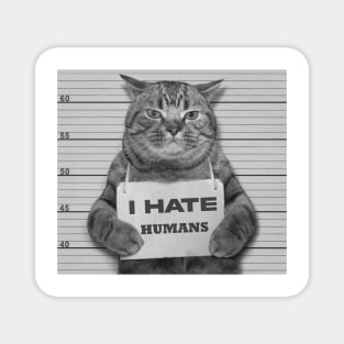 Cat Funny I Hate Humans Magnet