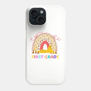 first grade leopard rainbow Team Phone Case