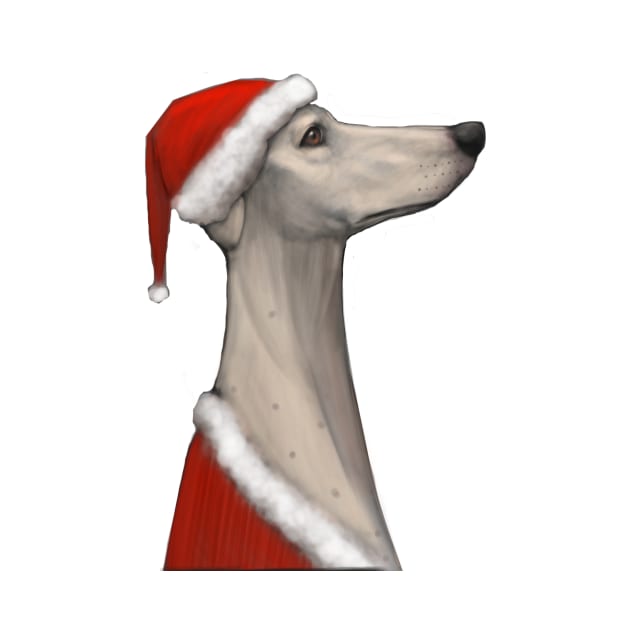 Christmas White Greyhound by JHeavenor