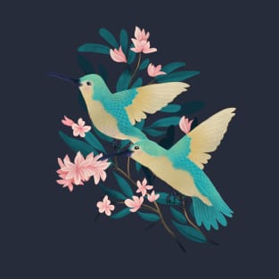 Humming Birds and Floral Vine T-Shirt