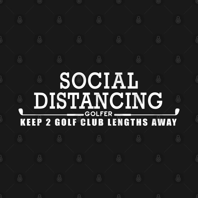 Social Distancing Golfer (White) by Jitterfly