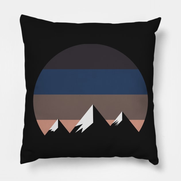 Snow capped Mountains Pillow by DesignerDallas