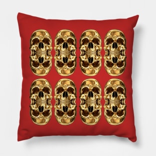 GOLD SKULL ACID BATH | Captain MAGIC Gold Skull Hero | Flaming Skull | Old SKULL Mirror Cult Pillow