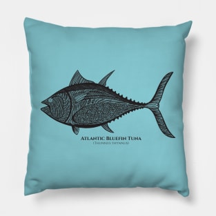 Atlantic Bluefin Tuna with Common and Scientific Names Pillow