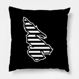 Salt Spring Island Silhouette in Black and White Lines - Stripe Pattern - Salt Spring Island Pillow