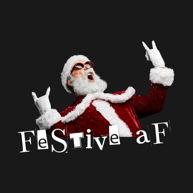 Festive AF Christmas Rad Rock Santa Metal Alt Punk design by RandomOutburst