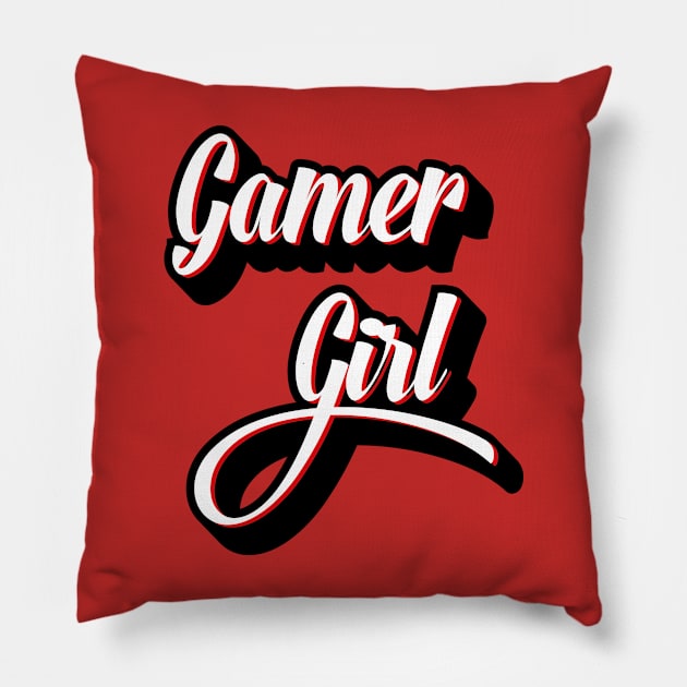 Gamer Girl Cursive Letter Design Pillow by JamesBennettBeta