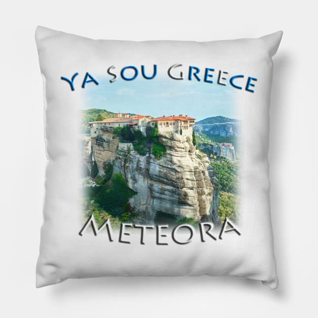 Ya Sou - Greece Meteora Pillow by TouristMerch