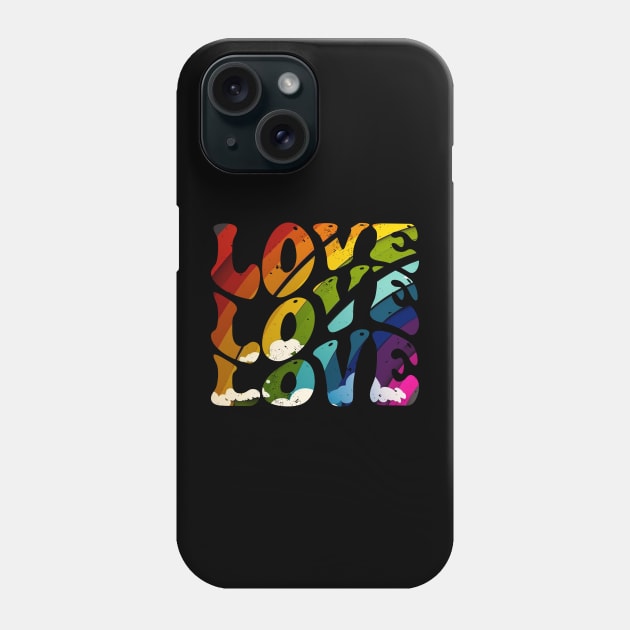 Rainbow of Love Love Love Phone Case by Gaiawave