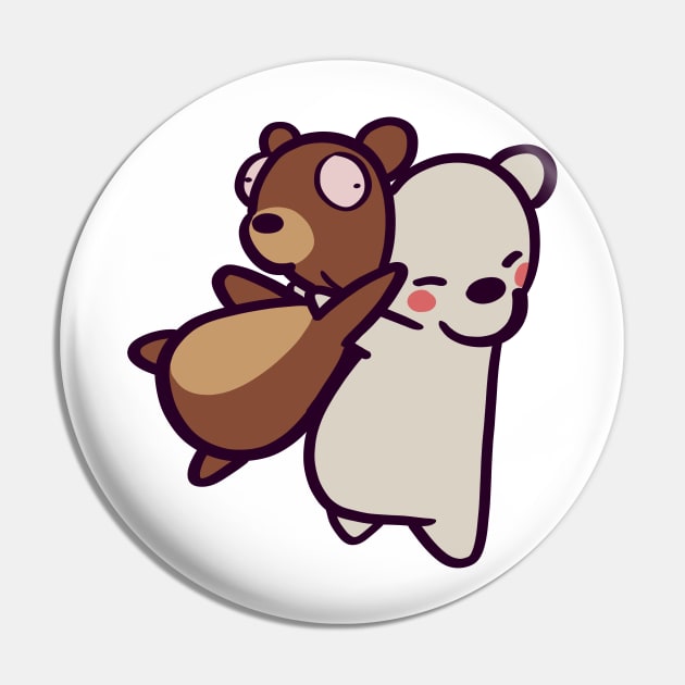 Cute Polar Bear Hug Pin by ThumboArtBumbo