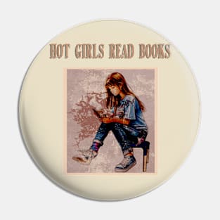 Hot girls read books Design Pin