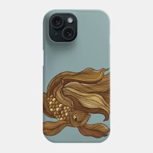 Lined hand drawn betta fish. Phone Case