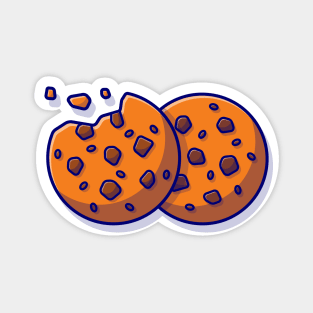 Chocolate Cookies Cartoon Vector Icon Illustration Magnet