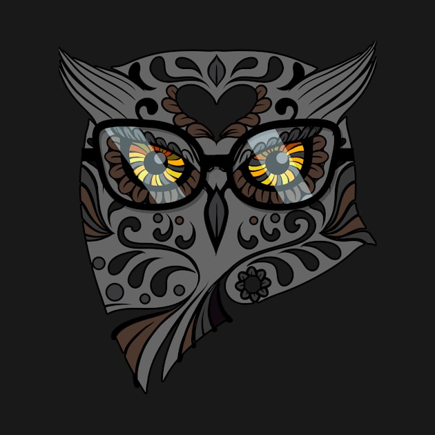 Owl With Hipster Glasses by ddtk