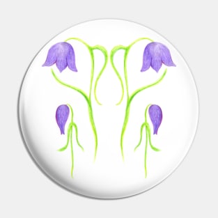 Purple Bluebell Watercolor Floral Pattern Pin