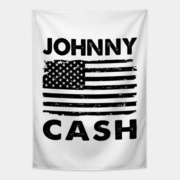 Retro American Flag Johnny Cash Tapestry by Symmetry Stunning Portrait