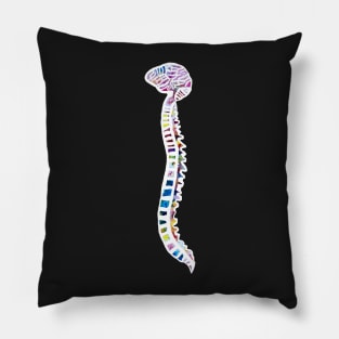 Funfetti Brain and Spine (Dark Background) Pillow