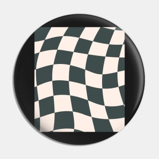 Sage Checkered Retro Pattern Print Green Pin