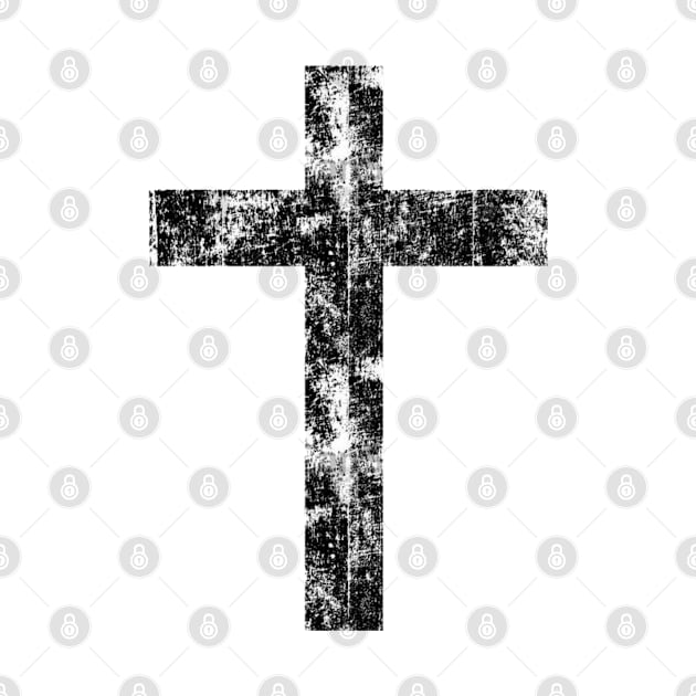 Distressed Christian Cross by ChristianShirtsStudios