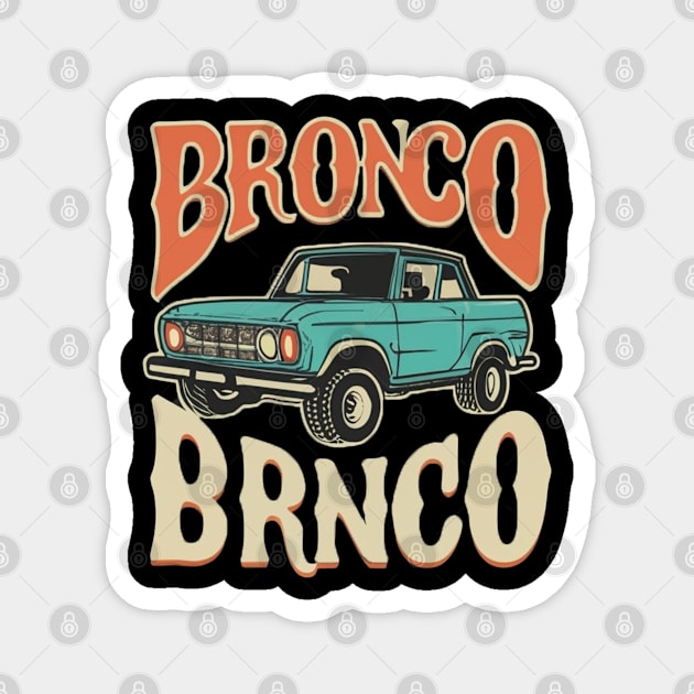 Retro 1987-1991 Ford Bronco w/Tires Magnet by Aldrvnd