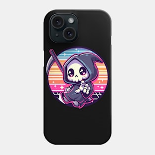 Colorful kawaii retro grim reaper Phone Case