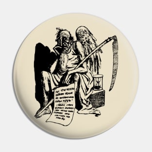 Funny grim reaper, angel, death, vintage, retro Pin