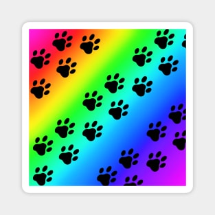 Rainbow paw prints Magnet