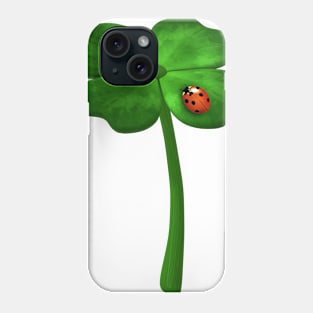 cloverleaf with ladybird Phone Case